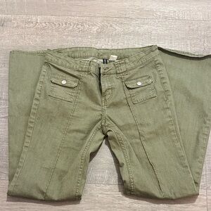 H&M Sage Green Flare Jeans